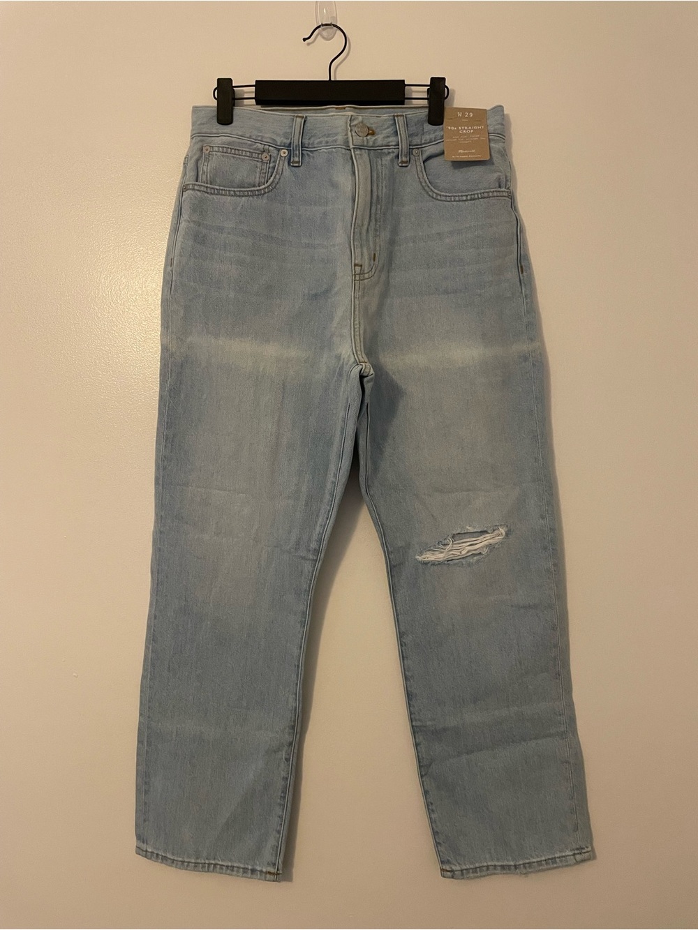 Madewell 90’s Straight Crop High Rise with Fitted Hip Denim Jeans